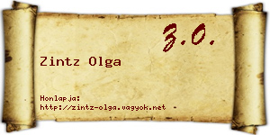 Zintz Olga névjegykártya